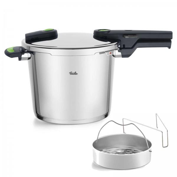 Fissler Schnellkochtopf 6,0 Liter VITAQUICK GREEN + gratis Dämpfeinsatz